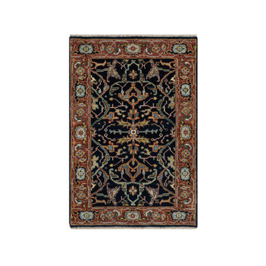 Traditional Wool Hand Knotted Rug Blue 2.0X3.2  -O091094