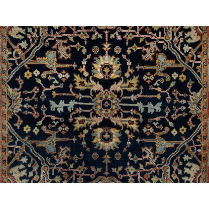 Traditional Wool Hand Knotted Rug Blue 5.0X7.2  -O091099