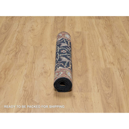 Traditional Wool Hand Knotted Rug Blue 2.8X5.2  -O091100