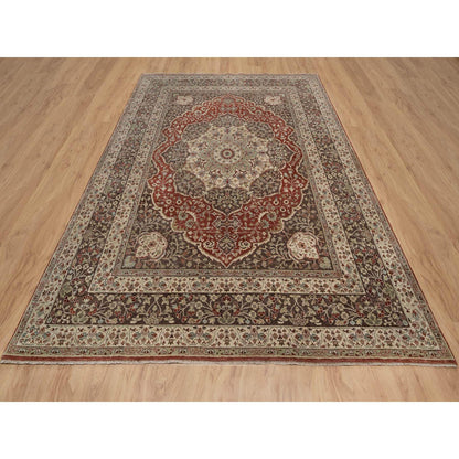Traditional Wool Hand Knotted Rug Red 7.10X10.1  -O091105