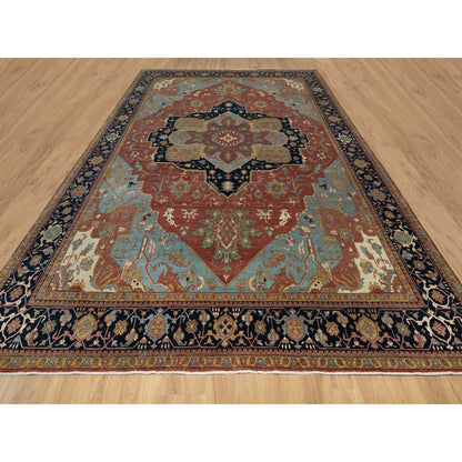 Traditional Wool Hand Knotted Rug Red 11.9X15.4  -O091109