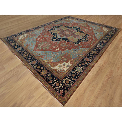 Traditional Wool Hand Knotted Rug Red 11.9X15.4  -O091109