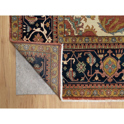 Traditional Wool Hand Knotted Rug Red 11.9X15.4  -O091109