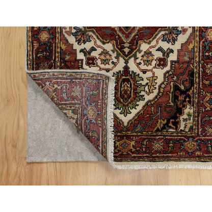 Traditional Wool Hand Knotted Rug Ivory 2.7X6.2  -O091111
