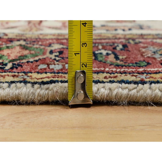 Traditional Wool Hand Knotted Rug Ivory 2.7X6.2  -O091111