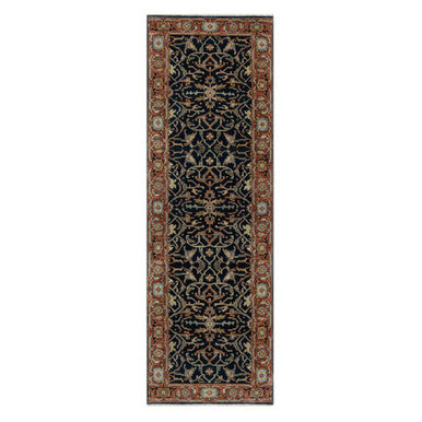 Traditional Wool Hand Knotted Rug Blue 2.6X8.1  -O091113