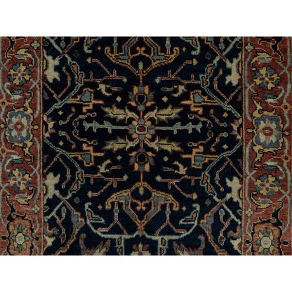 Traditional Wool Hand Knotted Rug Blue 2.6X8.1  -O091113