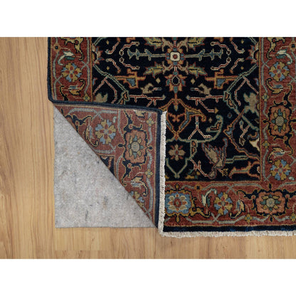 Traditional Wool Hand Knotted Rug Blue 2.6X14.1  -O091115