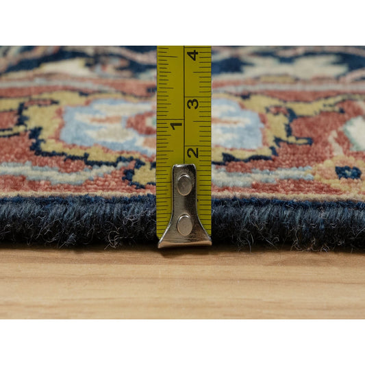 Traditional Wool Hand Knotted Rug Blue 2.6X14.1  -O091115