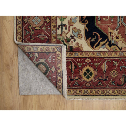 Traditional Wool Hand Knotted Rug Ivory 8.0X10.3  -O091116
