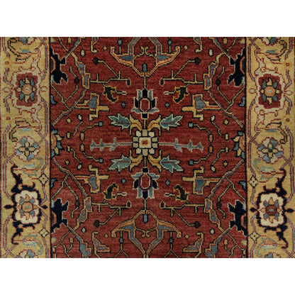 Traditional Wool Hand Knotted Rug Red 2.7X6.1  -O091118