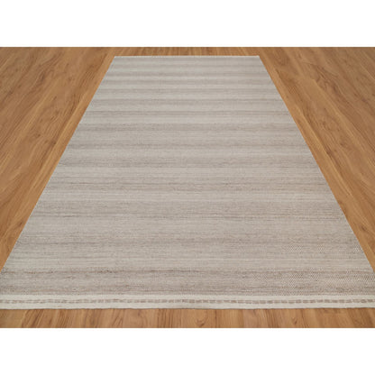 Flateweave Wool Hand Loomed Rug Brown 9.2X12.2  -O091119