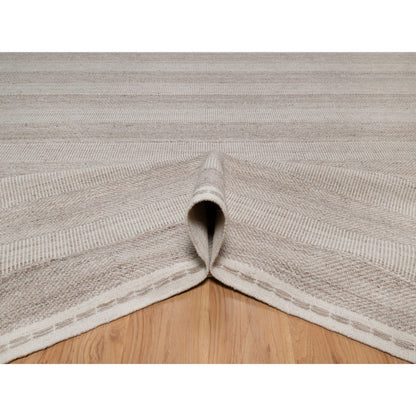 Flateweave Wool Hand Loomed Rug Brown 9.2X12.2  -O091119