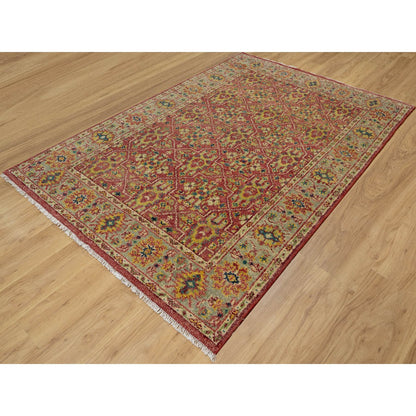 Oushak And Peshawar Wool Hand Knotted Rug Red 6.0x8.10 -O091132