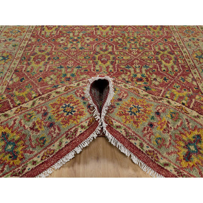 Oushak And Peshawar Wool Hand Knotted Rug Red 6.0x8.10 -O091132