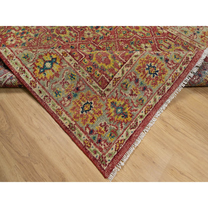 Oushak And Peshawar Wool Hand Knotted Rug Red 6.0x8.10 -O091132