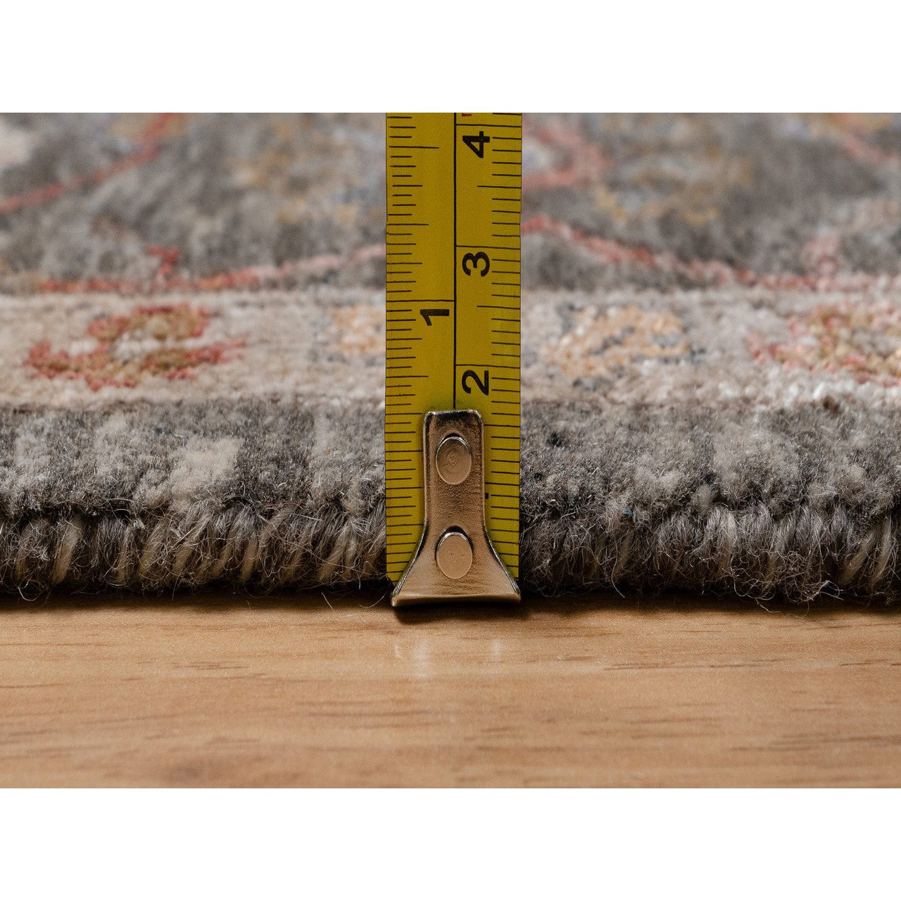 Transitional Wool & Silk Hand Knotted Rug Brown 5.0x7.0 -O091133