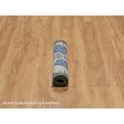Modern and Contemporary Wool & Silk Hand Knotted Rug Brown 1.11x2.11 -O091139
