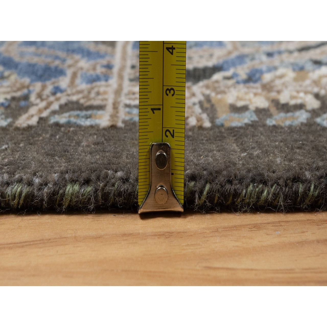 Modern and Contemporary Wool & Silk Hand Knotted Rug Brown 1.11x2.11 -O091139