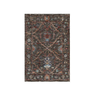Transitional Wool & Silk Hand Knotted Rug Brown 2.0x3.0 -O091152