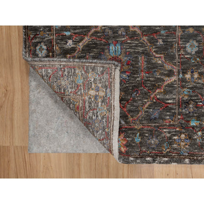 Transitional Wool & Silk Hand Knotted Rug Brown 2.0x3.0 -O091152