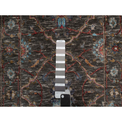 Transitional Wool & Silk Hand Knotted Rug Brown 2.0x3.0 -O091152
