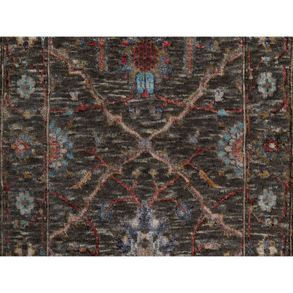 Transitional Wool & Silk Hand Knotted Rug Brown 2.0x3.0 -O091152