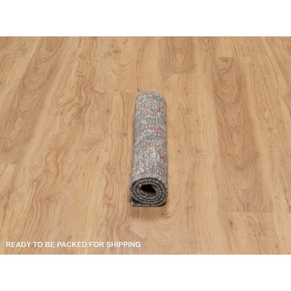 Transitional Wool & Silk Hand Knotted Rug Brown 2.0x3.0 -O091152