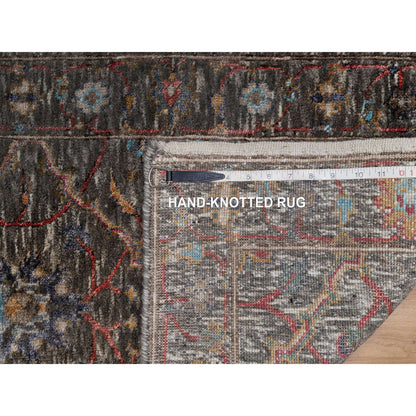 Transitional Wool & Silk Hand Knotted Rug Brown 2.0x3.0 -O091152