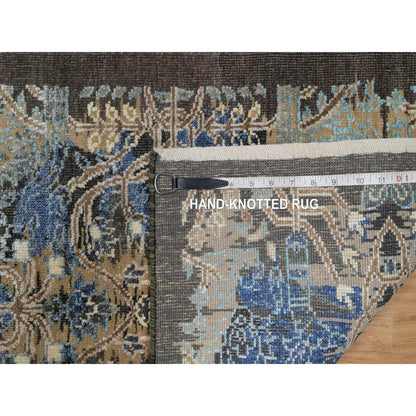 Modern and Contemporary Wool & Silk Hand Knotted Rug Brown 1.11x3.0 -O091154