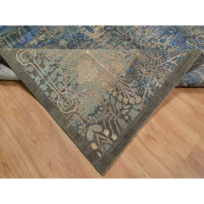 Modern and Contemporary Wool & Silk Hand Knotted Rug Brown 8.10x12.1 -O091165