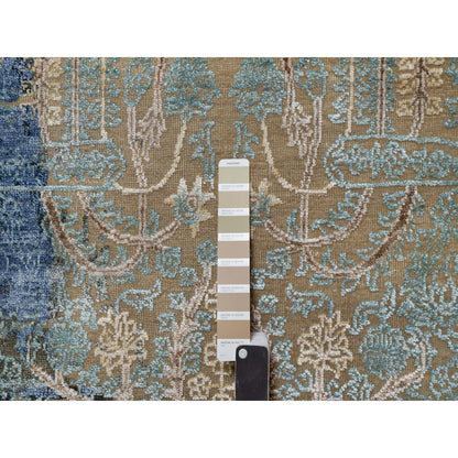 Modern and Contemporary Wool & Silk Hand Knotted Rug Brown 8.10x12.1 -O091165