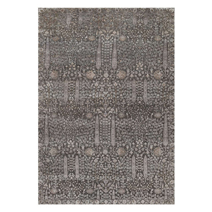 Transitional Wool & Silk Hand Knotted Rug Grey 9.9x14.2 -O091171
