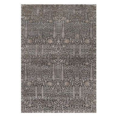 Transitional Wool & Silk Hand Knotted Rug Grey 9.9x14.2 -O091171