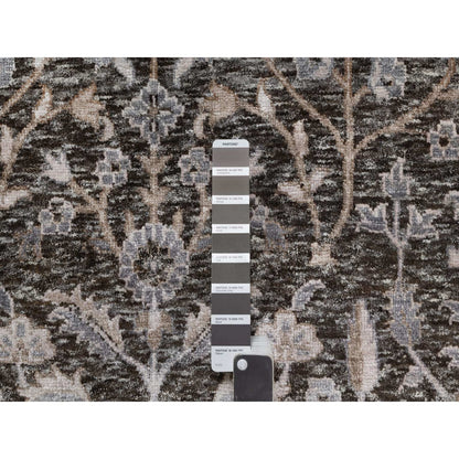 Transitional Wool & Silk Hand Knotted Rug Grey 9.9x14.2 -O091171