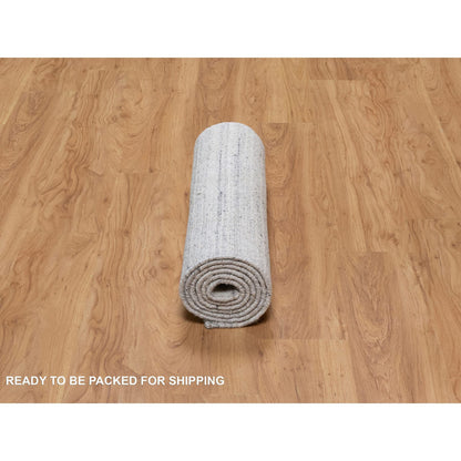 Modern and Contemporary Wool Hand Loomed Rug Ivory 2.6x8.0 -O091178