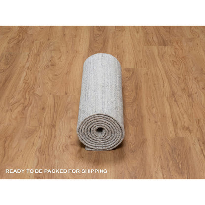 Modern and Contemporary Wool Hand Loomed Rug Ivory 2.6x10.0 -O091179