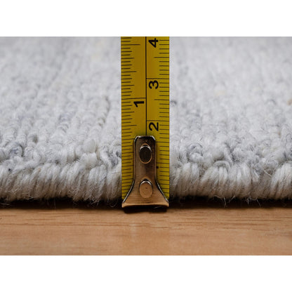 Modern and Contemporary Wool Hand Loomed Rug Ivory 2.6x10.0 -O091179