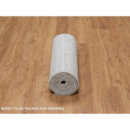 Modern and Contemporary Wool Hand Loomed Rug Ivory 2.6x10.0 -O091180