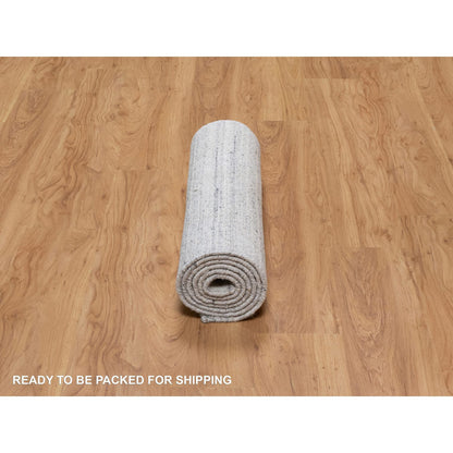 Modern and Contemporary Wool Hand Loomed Rug Ivory 2.6x8.0 -O091181