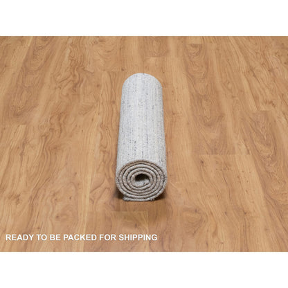 Modern and Contemporary Wool Hand Loomed Rug Ivory 2.6x6.0 -O091185