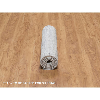Modern and Contemporary Wool Hand Loomed Rug Ivory 2.6x6.0 -O091186