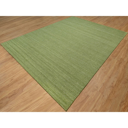 Modern and Contemporary Wool Hand Loomed Rug Green 9.1x12.0 -O091189