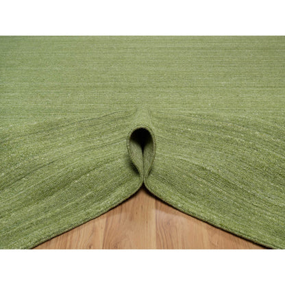 Modern and Contemporary Wool Hand Loomed Rug Green 9.1x12.0 -O091189