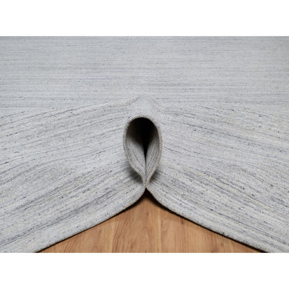 Modern and Contemporary Wool Hand Loomed Rug Ivory 12.0x17.11 -O091193