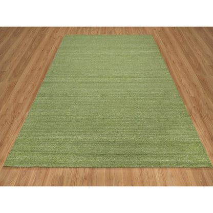 Modern and Contemporary Wool Hand Loomed Rug Green 8.1x10.0 -O091194