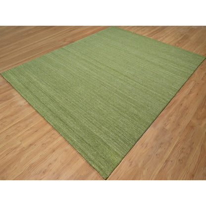Modern and Contemporary Wool Hand Loomed Rug Green 8.1x10.0 -O091194