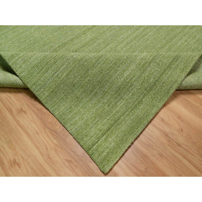 Modern and Contemporary Wool Hand Loomed Rug Green 8.1x10.0 -O091194