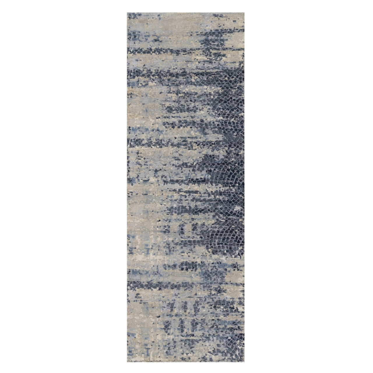 Modern and Contemporary Wool & Silk Hand Knotted Rug Grey 2.7x7.11 -O091209