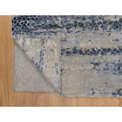 Modern and Contemporary Wool & Silk Hand Knotted Rug Grey 2.7x7.11 -O091209